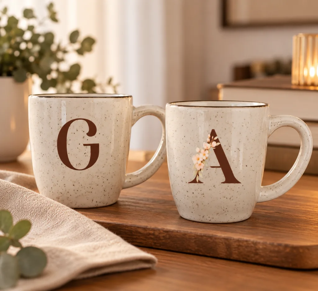 Caneca Porcelana Inicial DTF